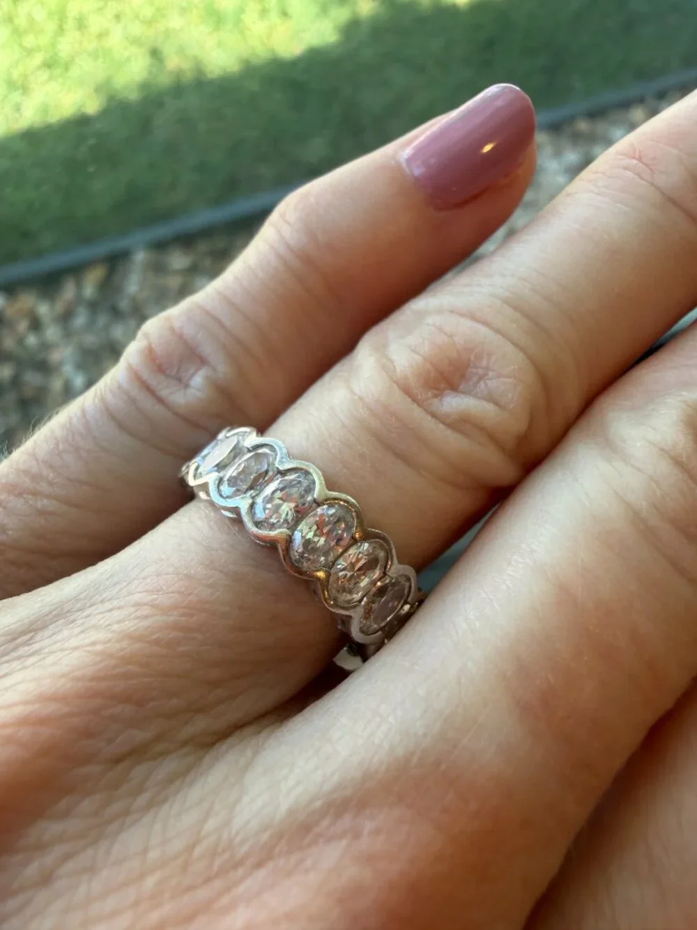 Radiance by Absolute 4.75 ct Sterling Silver Oval Eternity Ring - 5